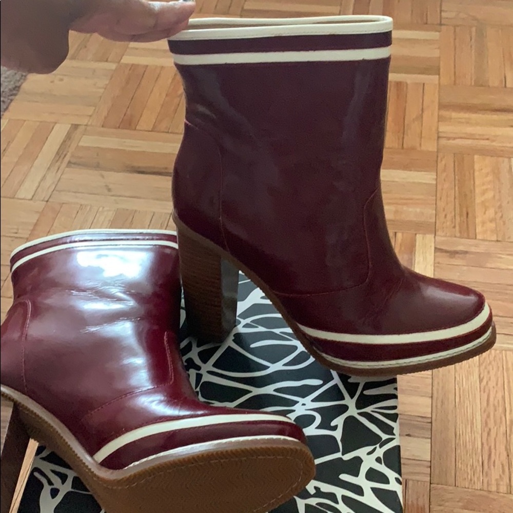 DVF burgundy booties